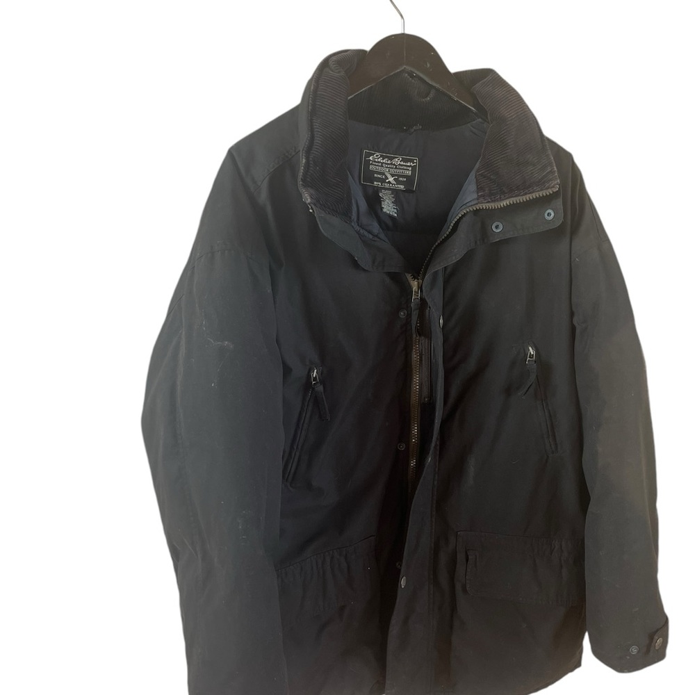 Black Men’s  Eddie Bauer Arctic Goose Down Coat, Size XL